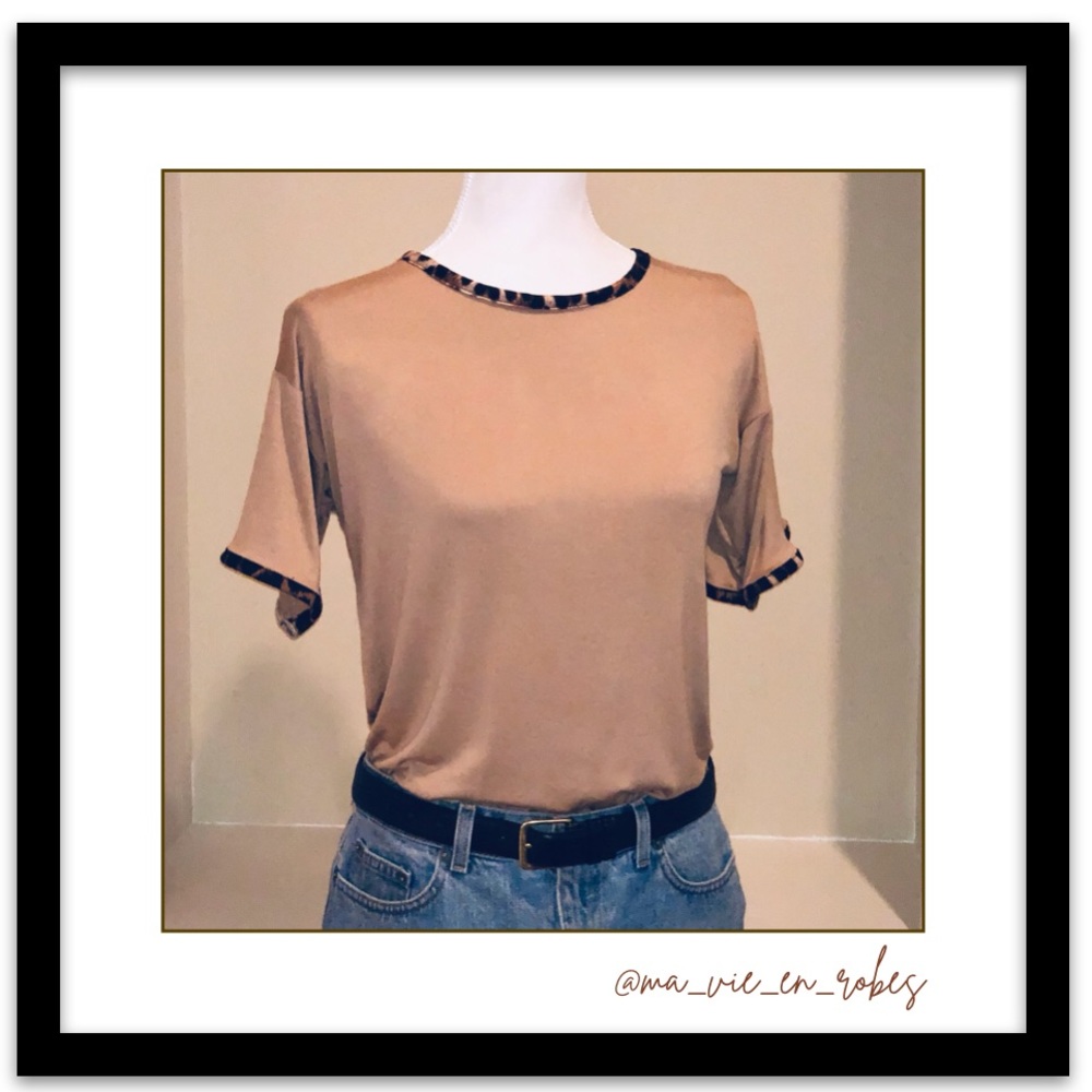 Fun Camel-Colored Leopard-Print Tee 🐪 🐆 - Picture 6 of 11